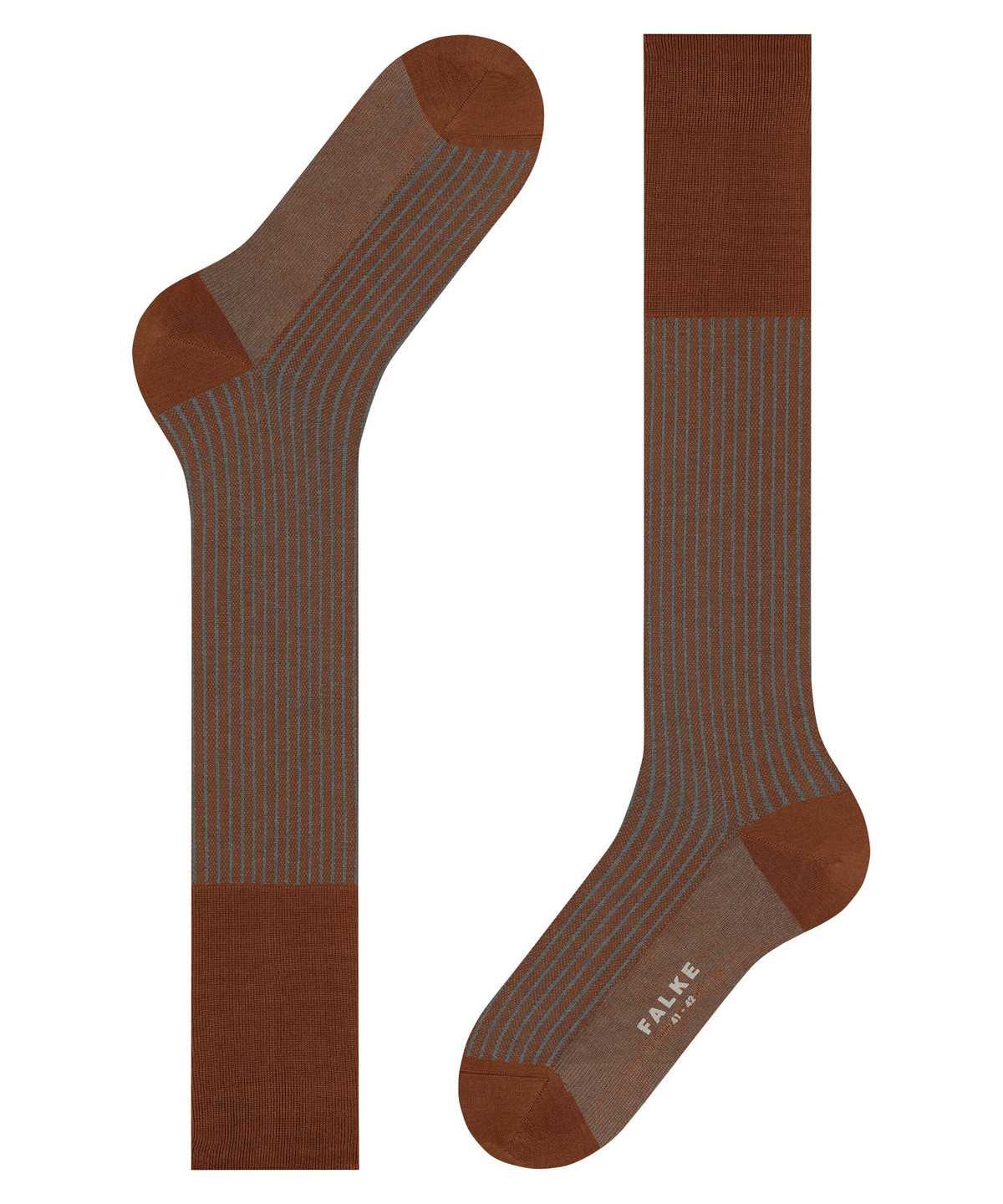 Pánské Ponožky Falke Oxford Stripe Knee-high Socks Hnědé | 8492EPBMR