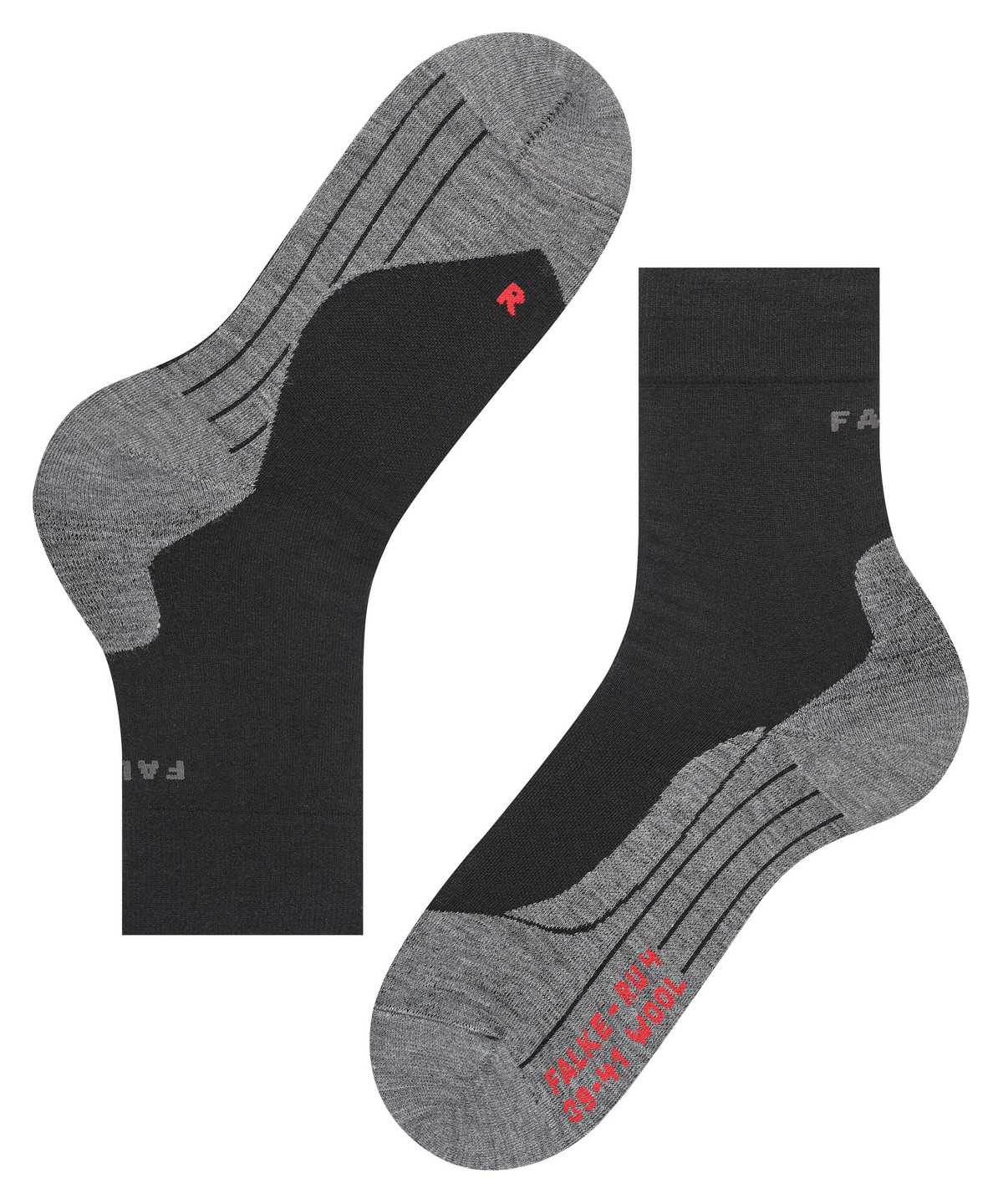 Pánské Ponožky Falke RU4 Endurance Wool Running Socks Černé | 9576TXWSV