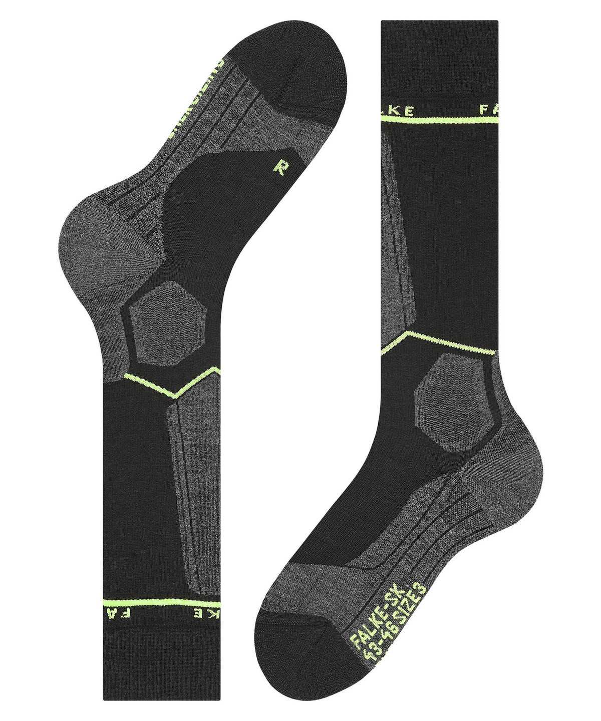 Pánské Ponožky Falke SK Compression Wool Skiing Knee-high Socks Černé | 8690IRATU