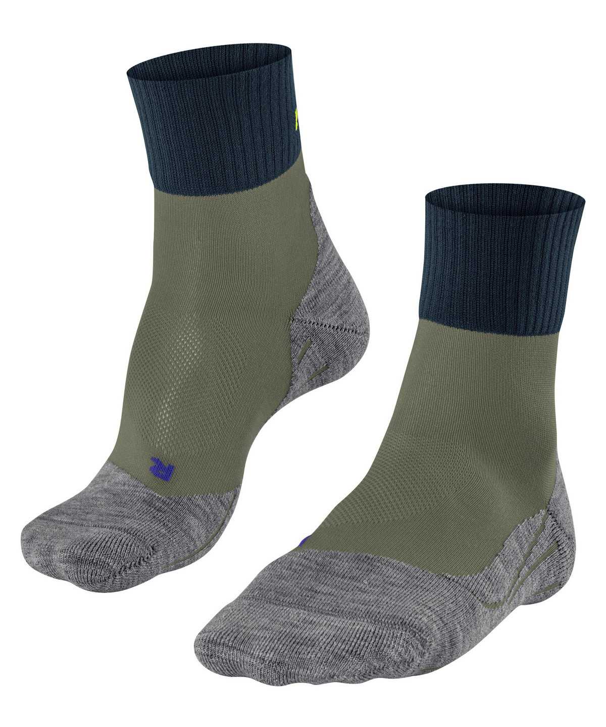 Pánské Ponožky Falke TK2 Explore Cool Short Trekking Short sock Zelene | 6231JILYG