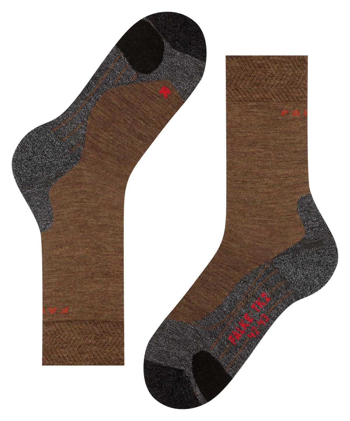 Pánské Ponožky Falke TK2 Explore Melange Trekking Socks Hnědé | 3601UFQBJ